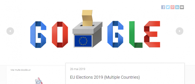 Google marcheaz&Auml; ziua alegerilor europarlamentare printr-un Doodle special